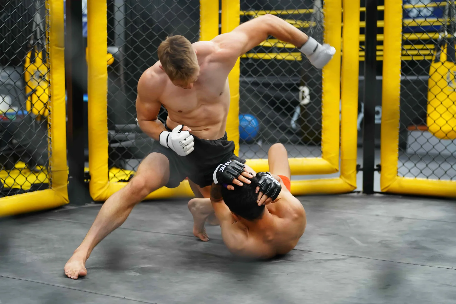 MMA-training in de kooi bij De Sportschool in IJsselstein